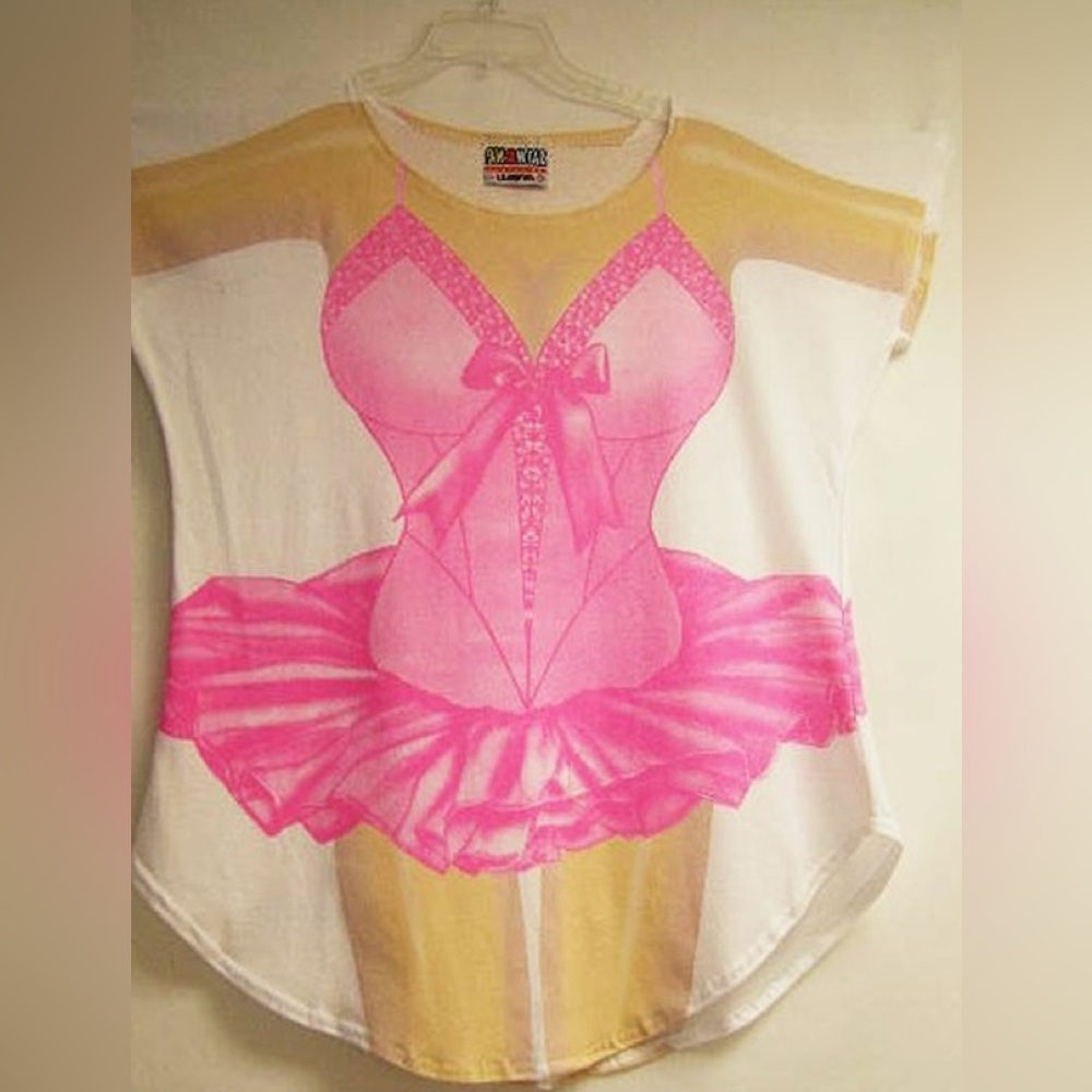 New plus size bikini cover-up nightshirt Halloween costume pink ballerina tutu